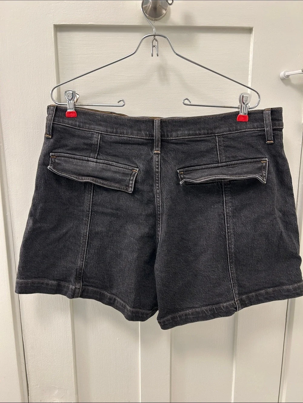 Women's Black Utility Denim Shorts